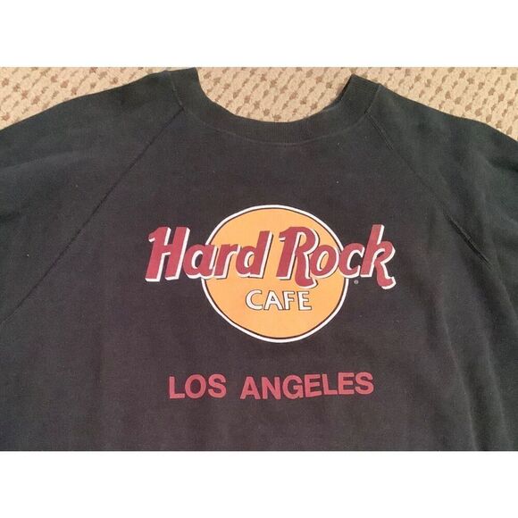 HARD ROCK CAFE Los Angeles LOGO 90’S Y2K black SWEATSHIRT sz UNISEX XL - Picture 3 of 4